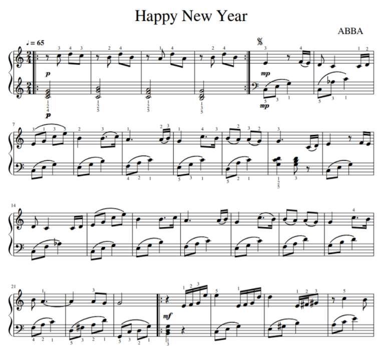 Cách đánh đàn piano bài happy new year theo số 4 cach-danh-dan-happy-new-year-theo-so